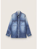 CAMICIA OVERSIZE EFFETTO DENIM LIVED-IN, 50100 BLUE, thumb
