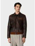 GIACCA LEATHER BOMBER, 55381 DARK BROWN, thumb