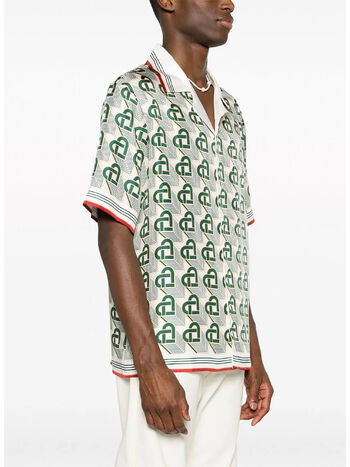 CAMICIA CUBAN COLLAR, 05 HEART MONOGRAMME GREEN, small