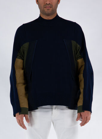 MAGLIONE IN COTONE, NAVY 201, small