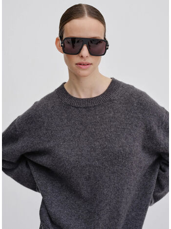 PULLOVER DOOFA KNIT ROUNDNECK, GREY MELANGE, small