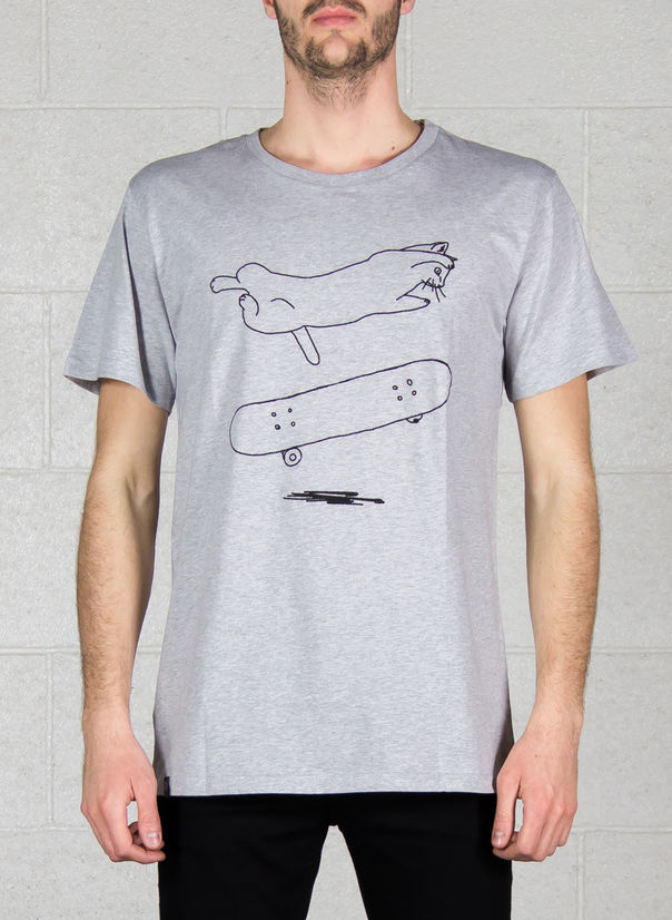 T-SHIRT STOCKHOLM CAT FLIP, GREY, large
