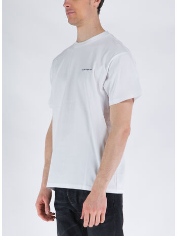 T-SHIRT SCRIPT EMBROIDERY, 00AXX WHITE/BLACK, small