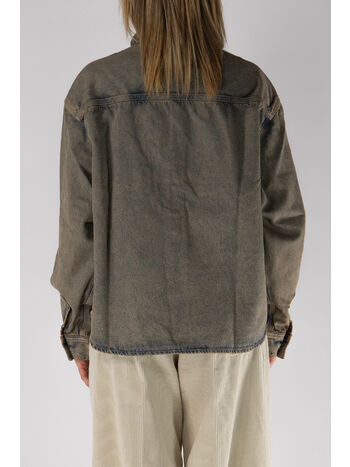 GIACCA CAMICIA GEORGIA, 3FUGD BLUE/LEATHERGARMENTDYED, small