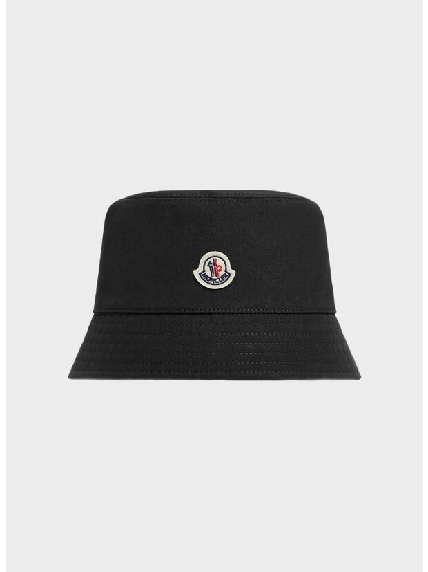 CAPPELLO BUCKET CON PATCH LOGO, 999 BLACK, large