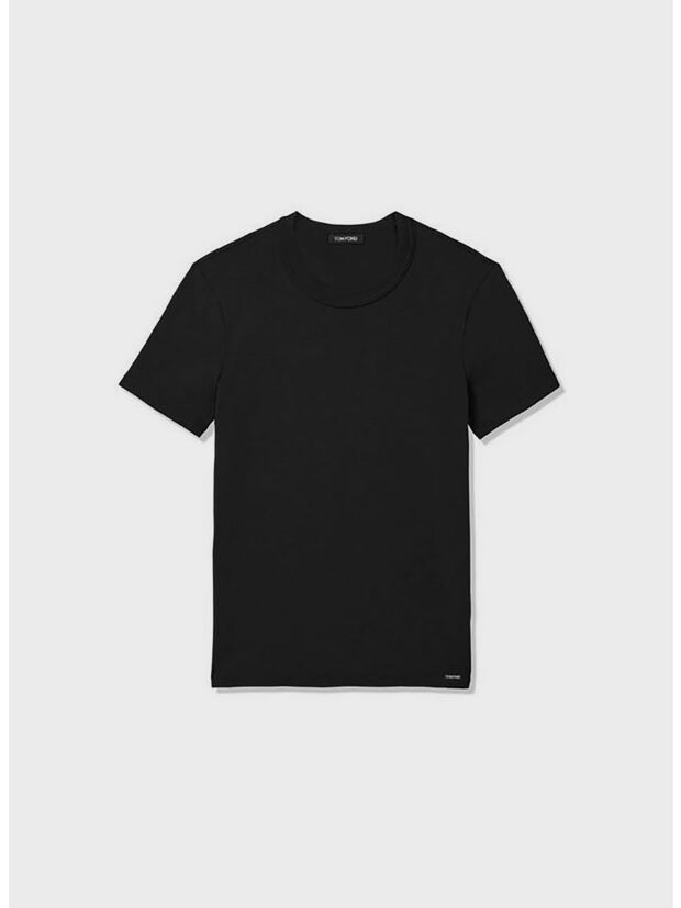 T-SHIRT CREW NECK, 002 BLACK, large