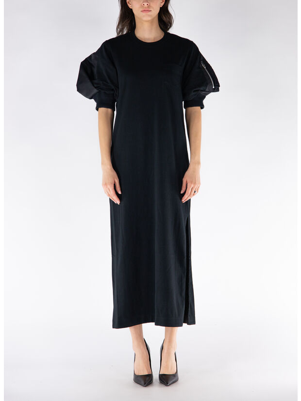 ABITO NYLON TWILL X COTTON JERSEY, 001 BLACK, large