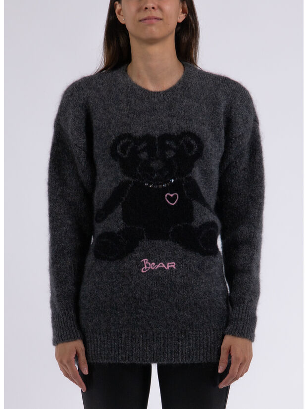JUMPER IN MAGLIA MOHAIR, 8034 GREY, large