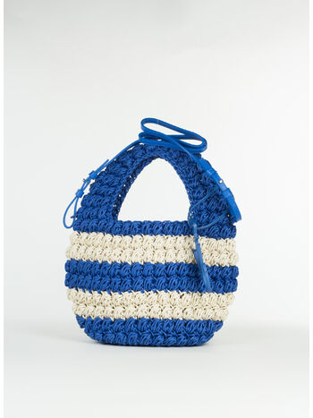 BORSA POPCORN BASKET SMALL, 857 BLUE OFF WHITE, small