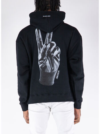 FELPA HOODIE PEACE, P401 BLACK + TEACH PEACE PRINT, small