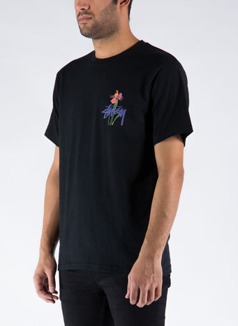 T-SHIRT WATER FLOWERS TEE, BLACK, small