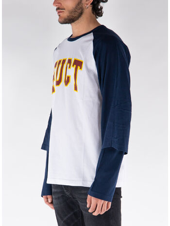 T-SHIRT BASEBALL DOUBLE SLEEVE, BLUE0024 PATRIOT BLUE/OPTICAL WHITE, small