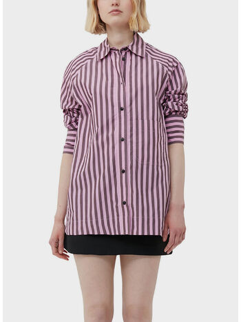 CAMICIA STRIPE COTTON OVERSIZE REGLAN, 534 BONBON, small
