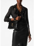 BLUSA CON COLLO A VOLANT, LB999 BLACK, thumb