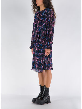 CAMICIA PLEATED GEORGETTE SMOCK BLOUSE, 376 DAISY SPRAY LILAC , small