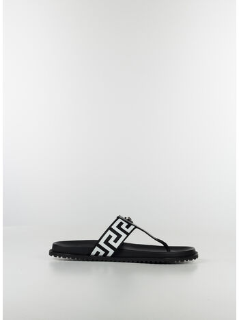 SANDALO MEDUSA GRECA, 2B02B NERO BIANCO , small