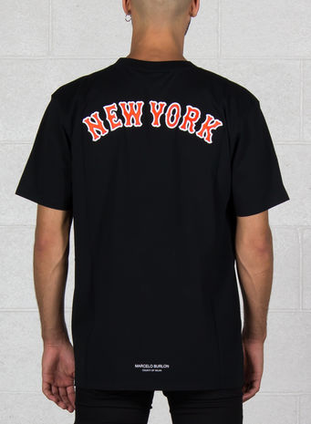 T-SHIRT NY METS, BLACKORANGE, small