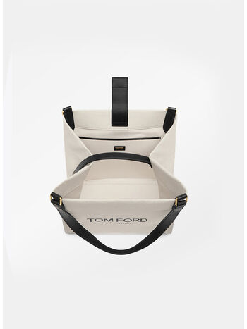 BORSA CANVAS MEDIUM SMOOTH LEATHER CALF, 3JN05 ROPE BLACK, small