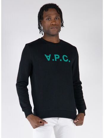 FELPA GIROCOLLO CON LOGO, TZH NOIR/VERT, small