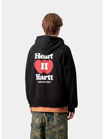 FELPA FULL ZIP HOODED HEART II, 89XX BLACK, small