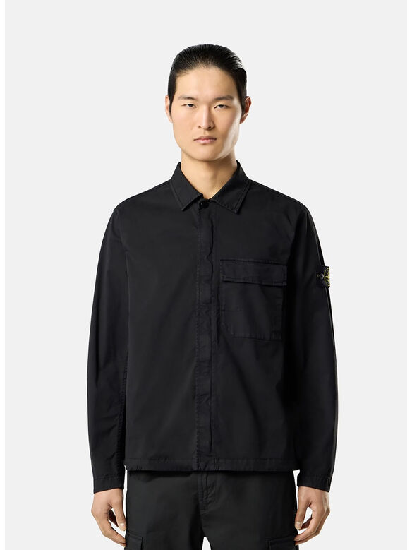 OVERSHIRT STRETCH ORGANIC COTTON TWILL, V0029 BLACK, medium
