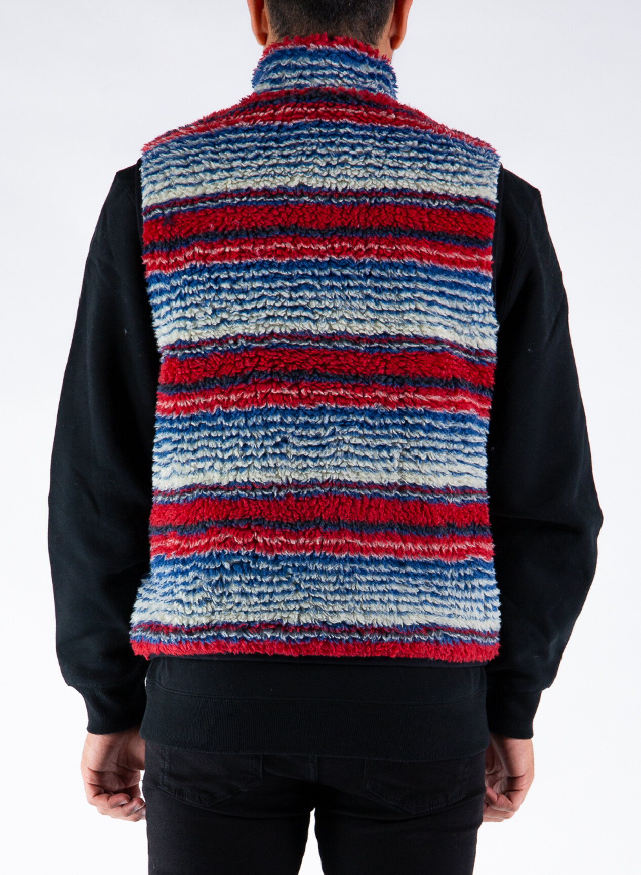Stussy ステューシー S SHERPA STRIPED ベスト 最新作 STRIPED 在庫一掃大特価 【完売品】Stussy ステューシー S ベスト SHERPA STRIPED ベスト