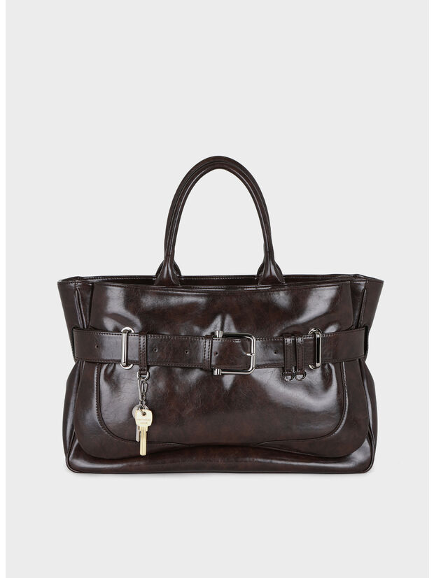 BORSA TOTE BROCLE, WOOD BROWN, large