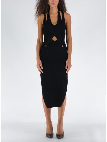 ABITO LOCK SLIT DRESS, BLACK/NAVY, small
