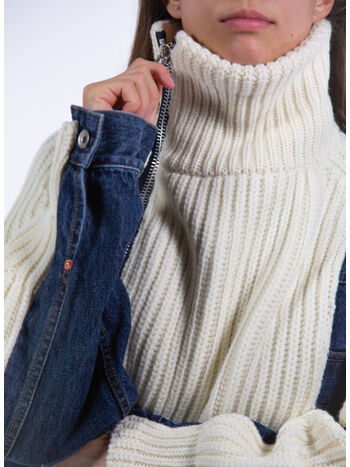 GIUBBOTTO DENIM x KNIT BLOUSON, , small