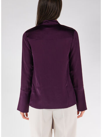 CAMICIA CANDELA L/S SHIRT WITH TIES, PLUM, small