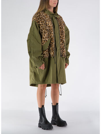 GIACCA CON DETTAGLIO IN PELLICCIA ANIMALIER, , small
