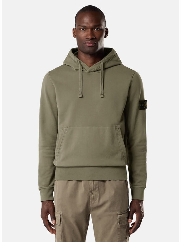 FELPA HOODIE ORGANIC COTTON, V005G MILITARY GREEN, medium