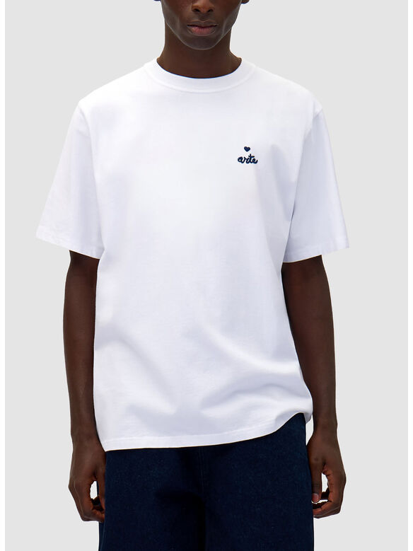 T-SHIRT HEART LOGO, WHITE, medium