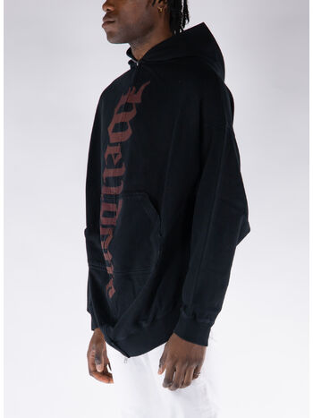 FELPA HOODIE FLARE ZIP-UP, BLACK, small
