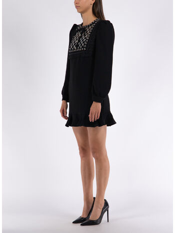 ABITO CORTO CREPE DE CHINE, BLACK, small