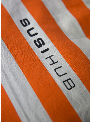 TOTE BAG CANVAS STRIPES, ARANCIO, small