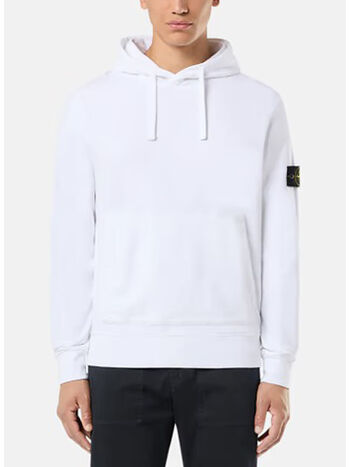 FELPA HOODIE CON PATCH LOGO, V0001 BIANCO, small