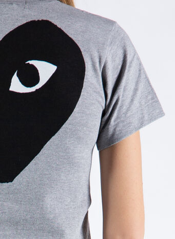 T-SHIRT PLAY LOGO, GREY, small