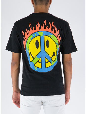 T-SHIRT SMILEY EARTH ON FIRE, BLACK, small
