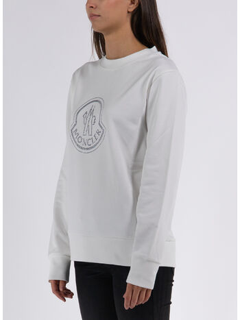 FELPA GIROCOLLO CON LOGO GLITTER, 033, small