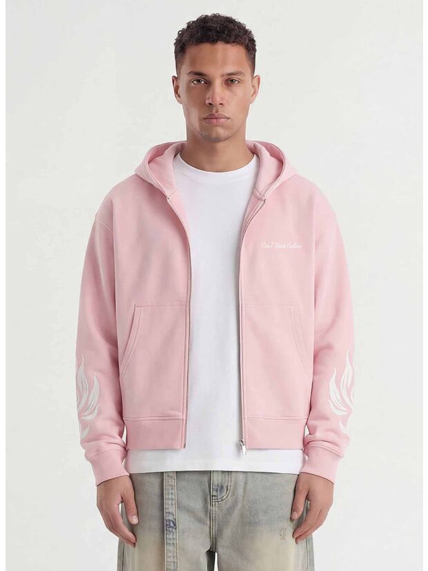 FELPA WESANDRA ZIP-HOODIE, OLD PINK, large