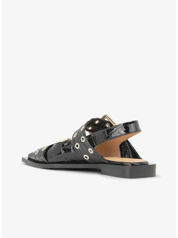 SCARPA BALLERINA FEMMININE BUCKLE, 099 BLACK, small