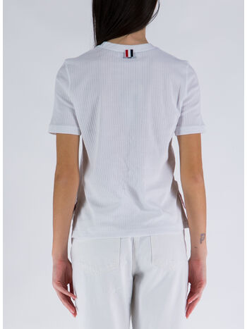 T-SHIRT SHORT SLEEVE TEE W/ RWB STRIPE, 100 WHITE, small