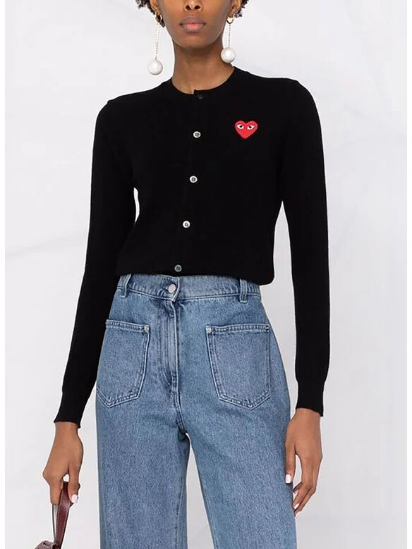 CARDIGAN CON CUORE, BLACK, medium