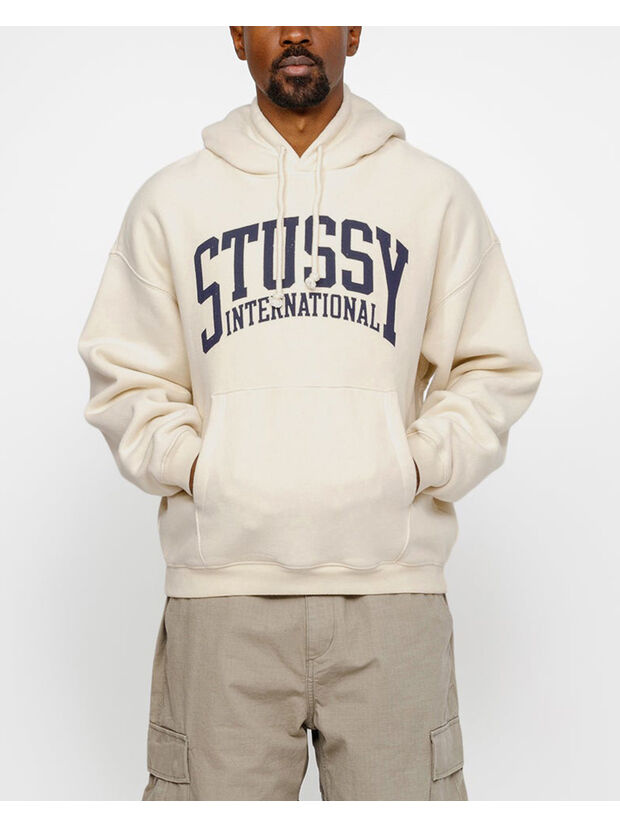 FELPA HOODIE INTL RELAXED UNISEX, IVORY, large