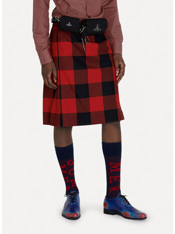 KILT CHECK, H208 RED/BLACK, small