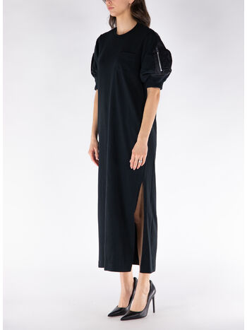ABITO NYLON TWILL X COTTON JERSEY, 001 BLACK, small