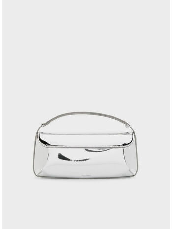 BORSA SLEEK NAPLACK LEATHER BAGUETTE, 9002 MIRROR, small
