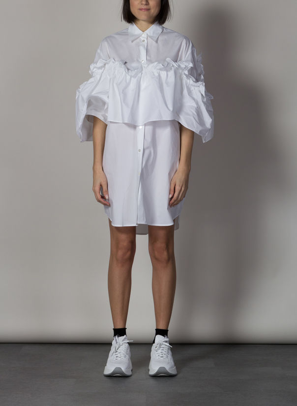 CAMICIA RUFFLE PANEL, 100WHITE, large