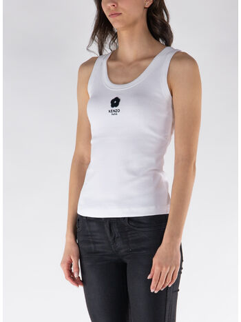 CANOTTA RICAMATA BOKE FLOWER 2.0, 01 WHITE, small